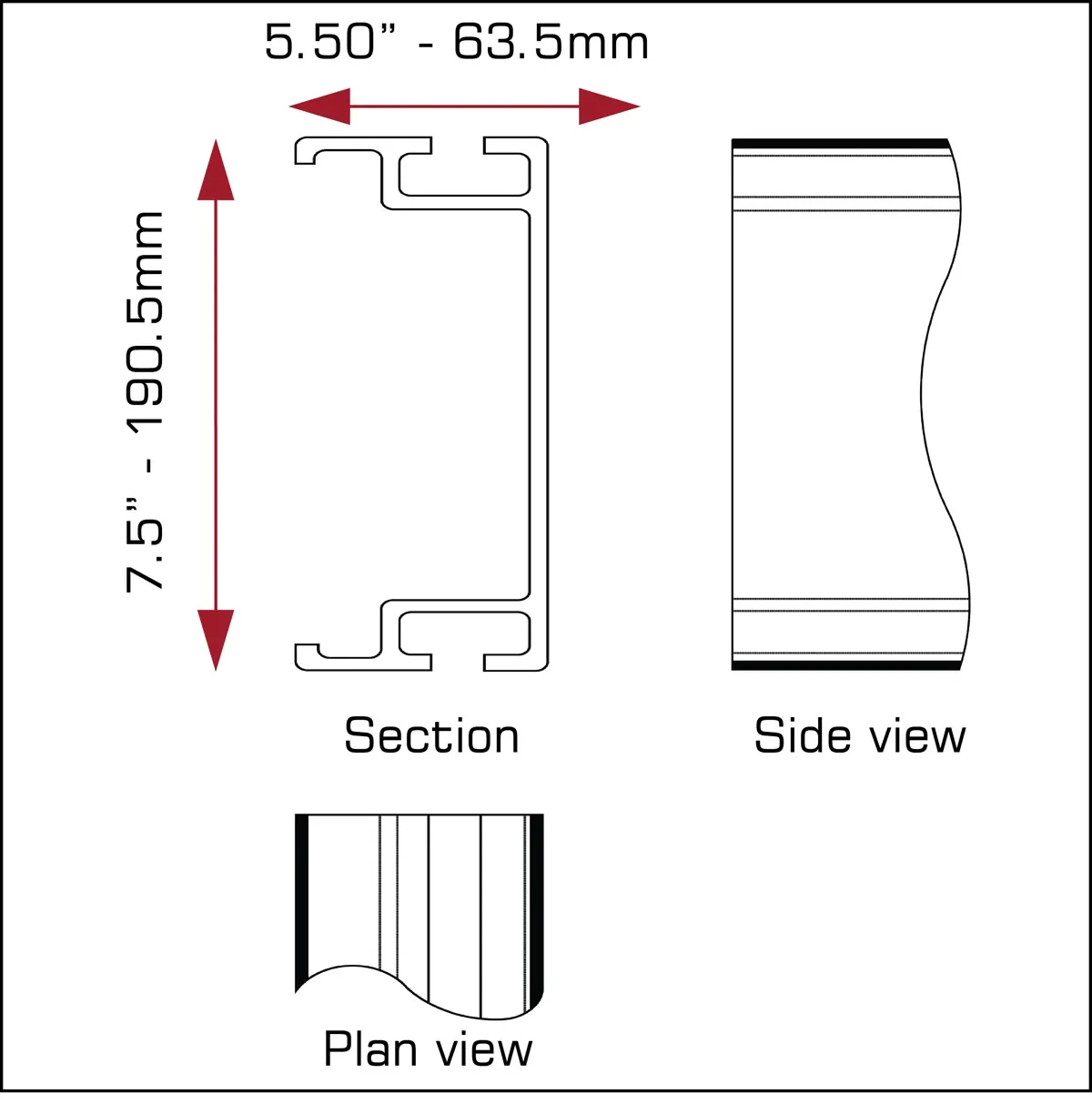 C750 Aluminijasti nosilec